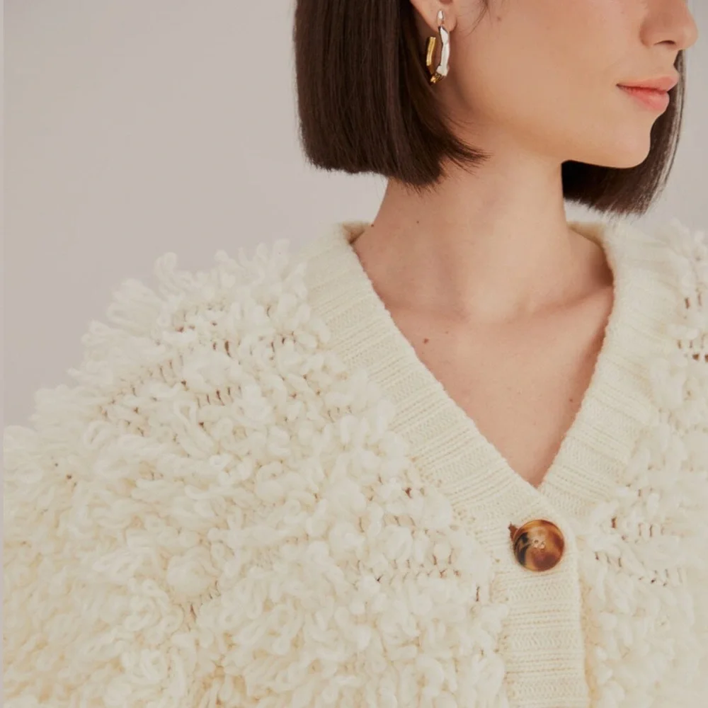 FARM Rio Cream Textured Cardigan - Picture 3 of 9